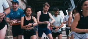 Group of runners in athletic wear - luxury running