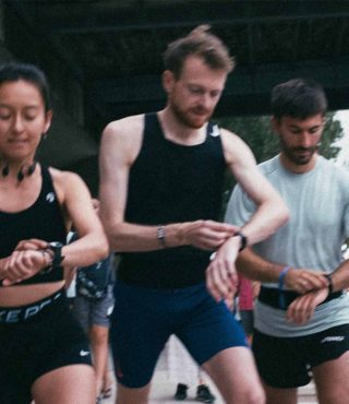 Group of runners in athletic wear - luxury running