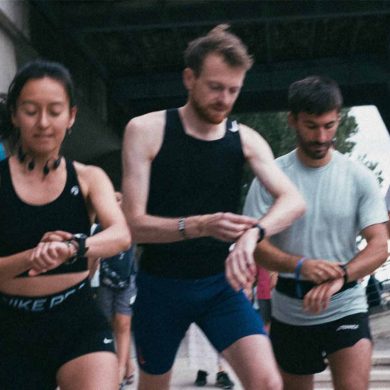 Group of runners in athletic wear - luxury running