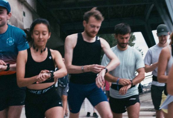 Group of runners in athletic wear - luxury running