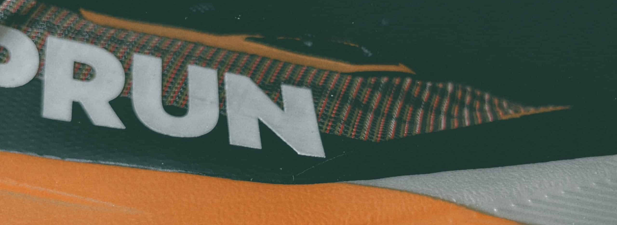 Close-up of a running shoe sole. Kipsummit Max