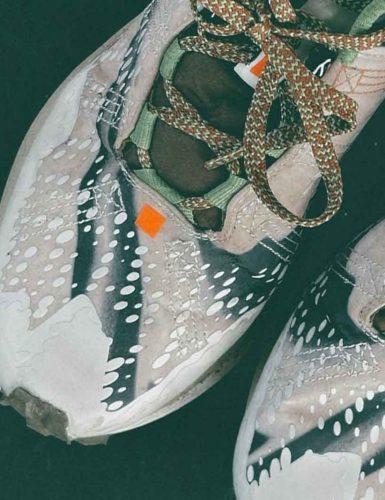 Stylish trail running shoes close-up. 4t2 sayonara